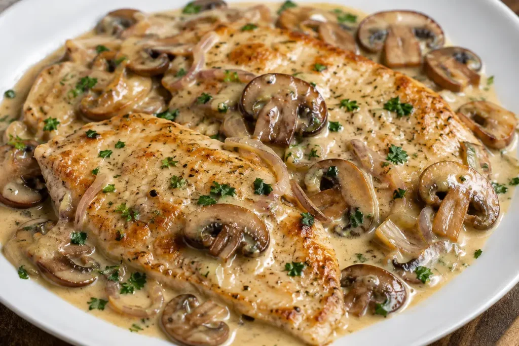 Saucy Skillet Chicken With Mushroom Wine Sauce For Easy Dinners With Browned